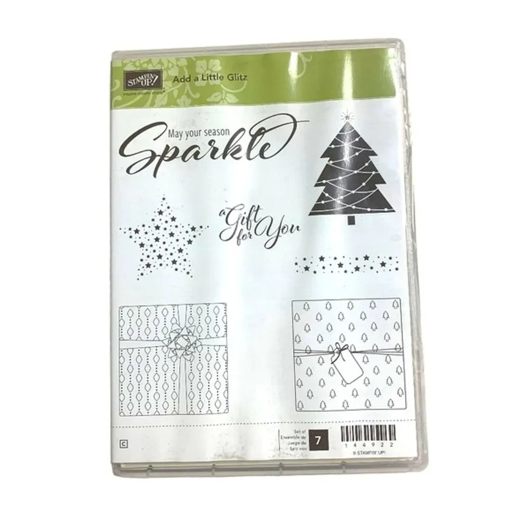 Stampin' Up! Add a Little Glitz Christmas Present Tree Holiday Stamp Set Sparkle